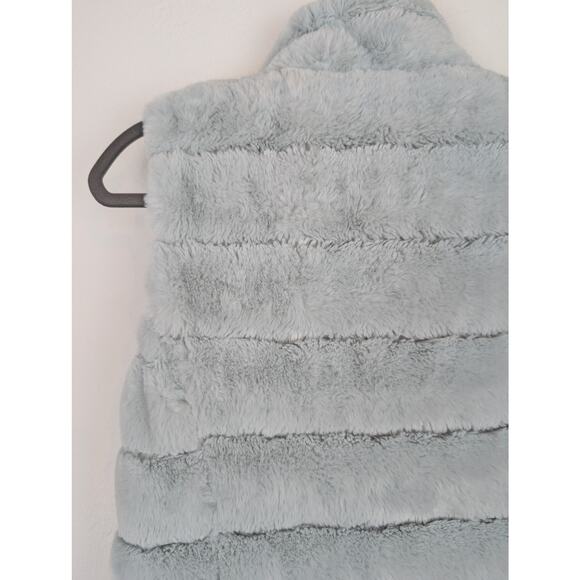 Dylan Vest Faux Fur Zipper Soft Furry Fall Winter Outdoor Silver Gray Size S - Picture 6 of 11